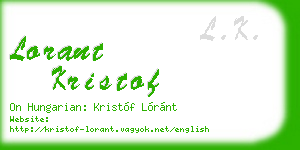 lorant kristof business card