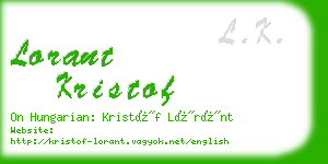 lorant kristof business card